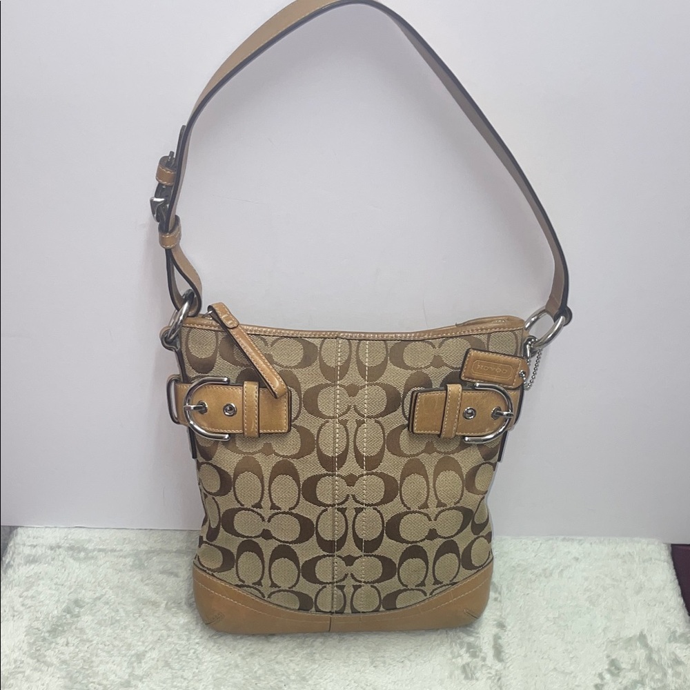 Vintage Coach ‘Soho’ Signature Jacquard Slim Duffle Shoulder Bag